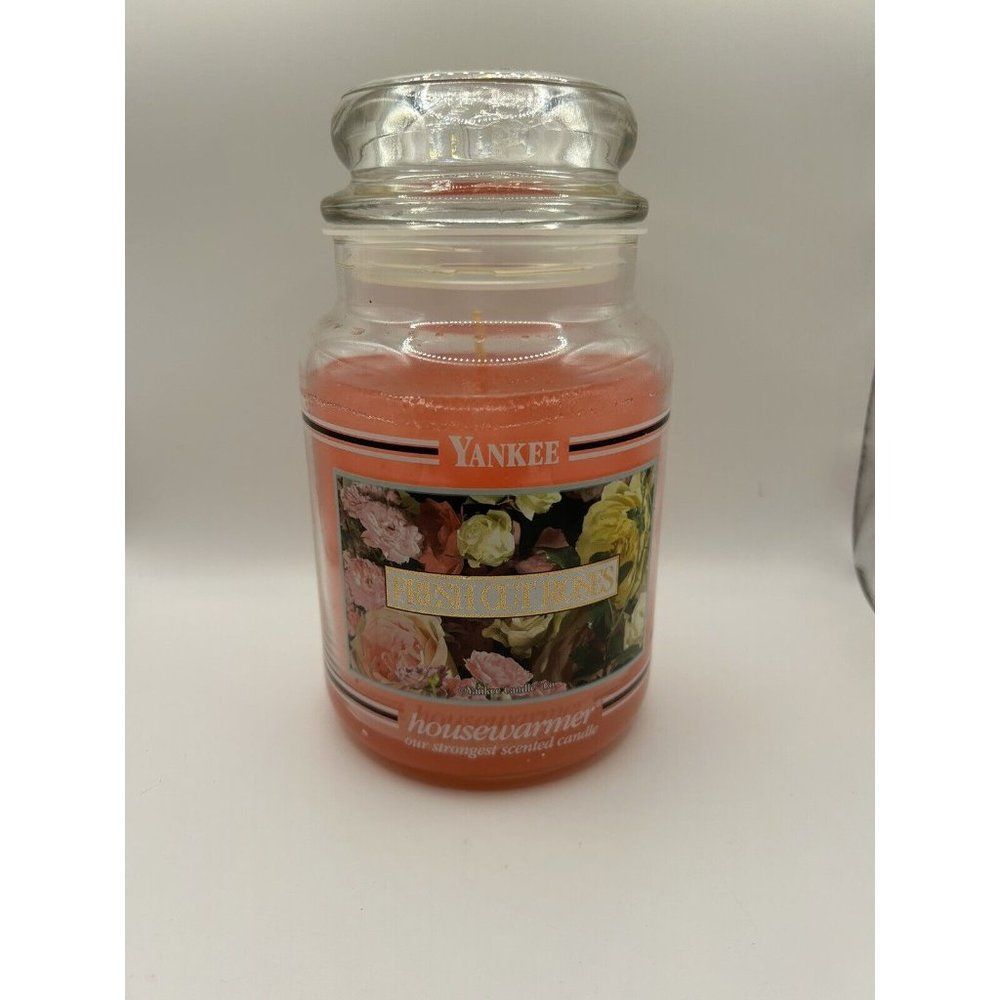 Yankee Candle Fresh Cut Roses Housewarmer Large Jar 22 oz NEW Pink Black Line
